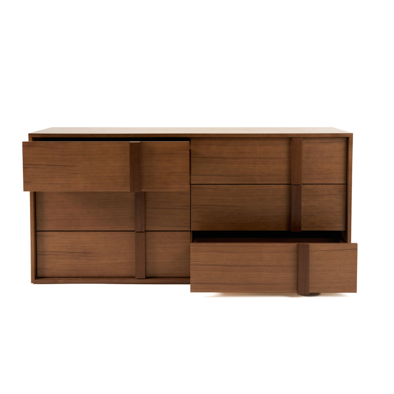 Walnut Double Dresser with Soft Close Drawers