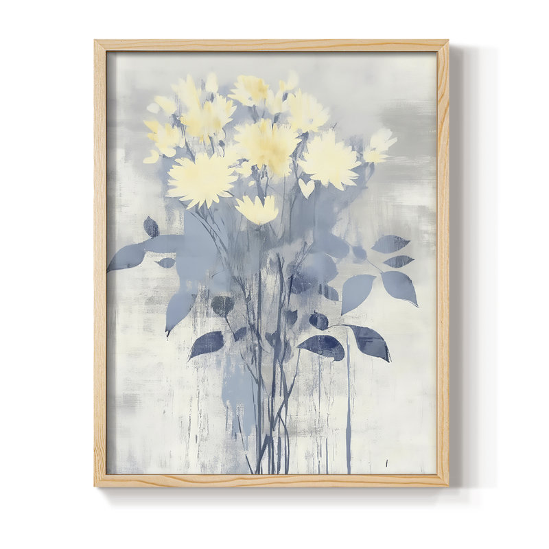 Impression encadrée FLORAL Series DCLxxxv - bois massif, H 11 po x l 9 po