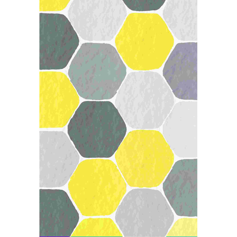«Yellow Grey Honeycomb», impression sur toile tendue, H 18 po x l 12 po