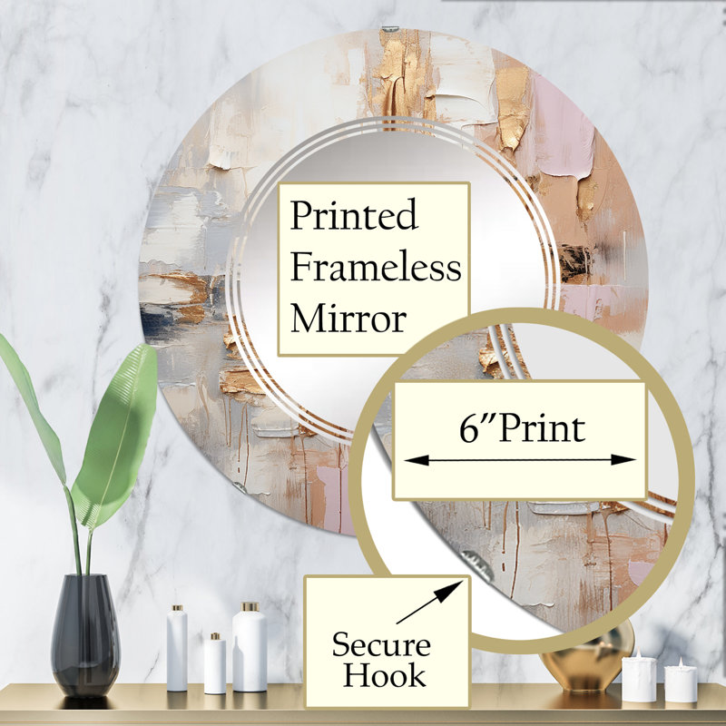 Meadbrooke - Miroir mural moderne rond, 32 po x 32 po