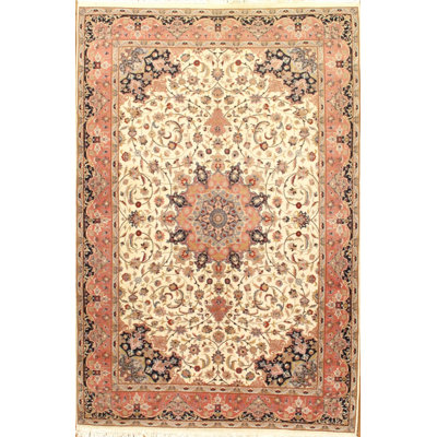 Tapis de zone en laine 6 pi x 9 pi à main one-of-kind noué la Winigan