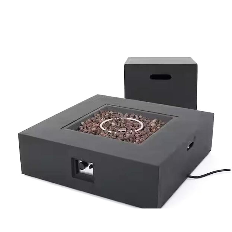 No Assembly Fire Table - 50,000 Outdoor, Dark Greyish Appearance Fireplace Outdoor Tank, Grey