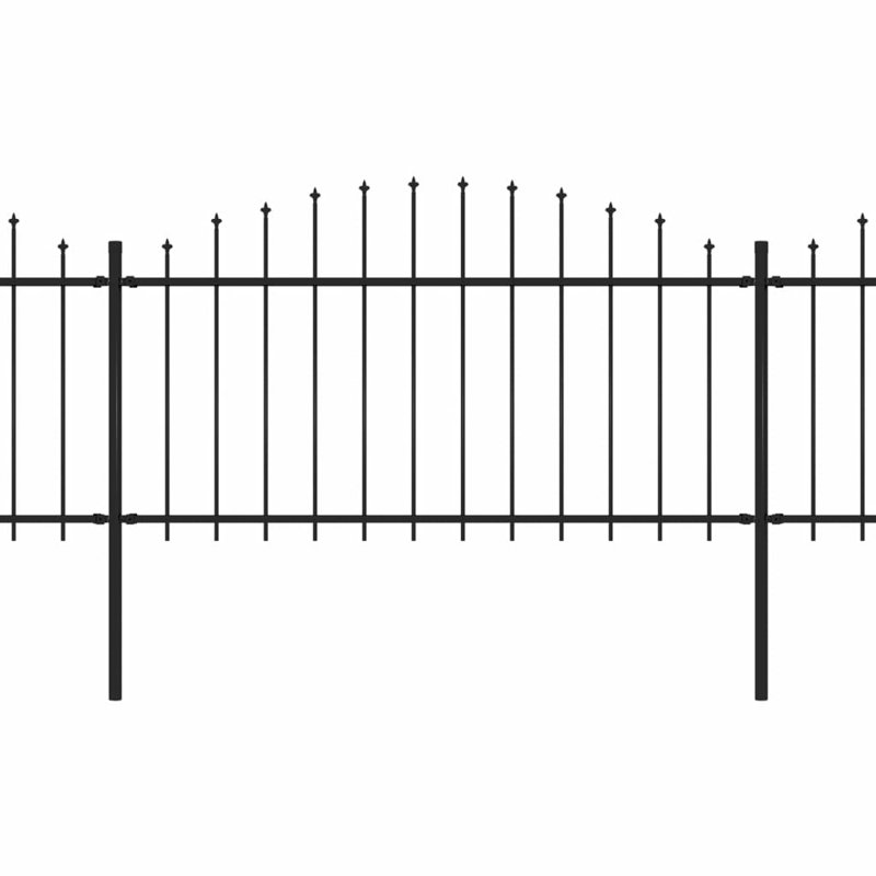 Myrobalan Black Metal Fence Panels, 59.1cm H x 200.79cm W x 1.96cm D