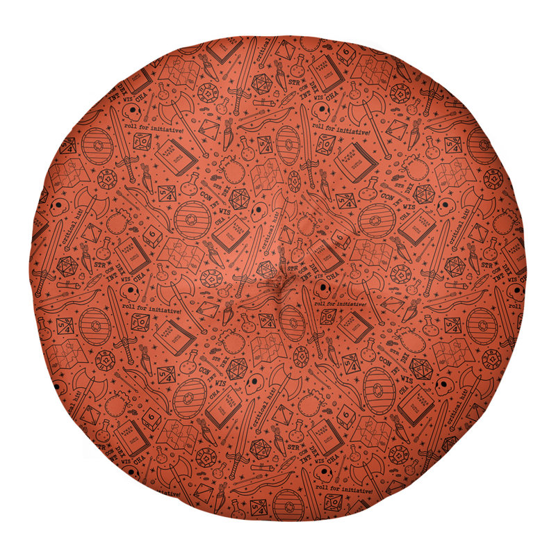Coussin de sol Katelyn Elizabeth, 26 po x 26 po, Orange / noir
