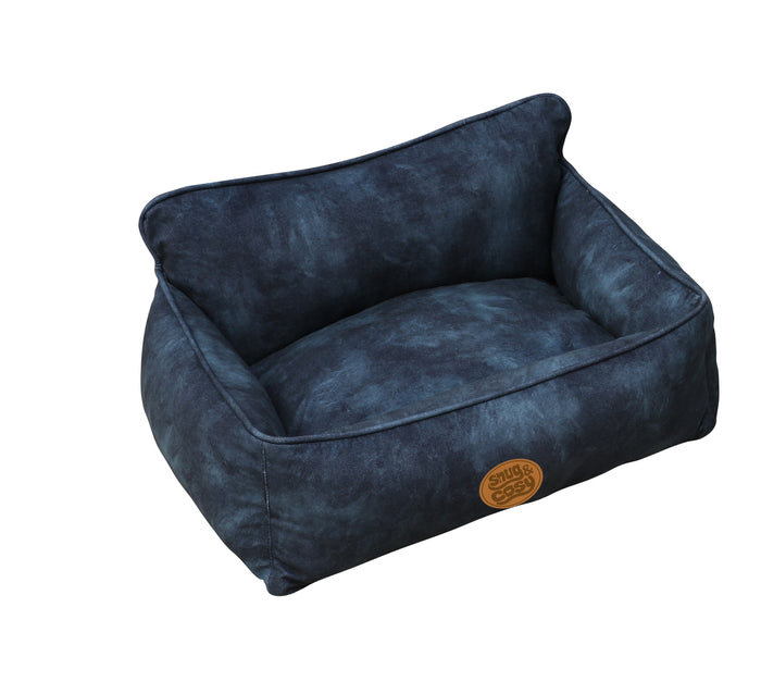 FAUX WOOL Pet Bed, 20cm H x 50cm W x 60cm D, Blue