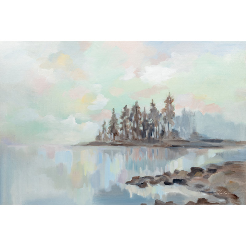 Foggy Lake by Silvia Vassileva - Wrapped Canvas Painting, 30cm H x 46cm W x 3.8cm D