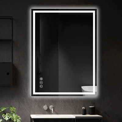 LED Bathroom Mirror With Backlit And Front Light, Memory Function, Anti-Fog, 3 Color Temperatures & Dimmable Light