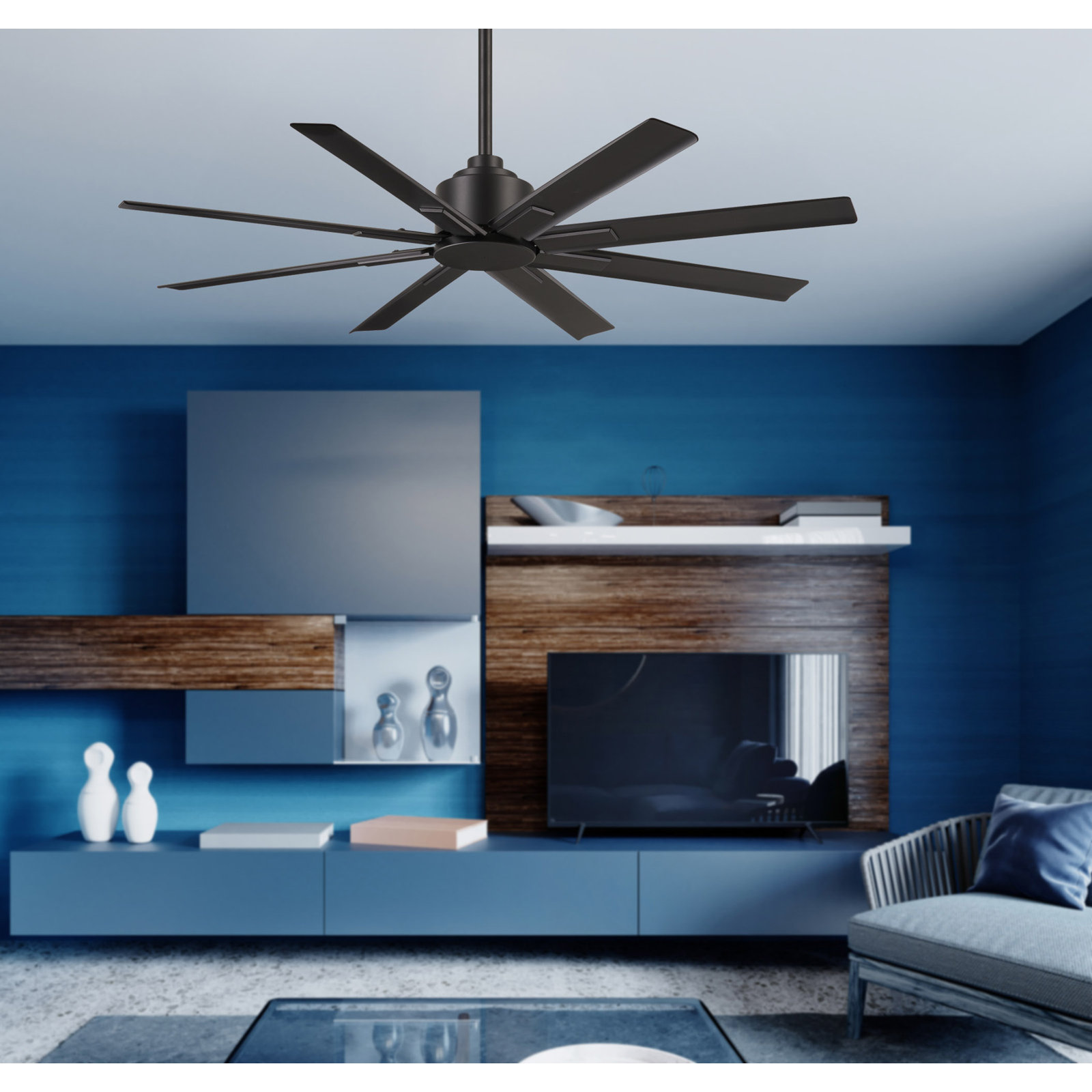 Xtreme Outdoor Smart Ceiling Fan, Coal, 52" Wide