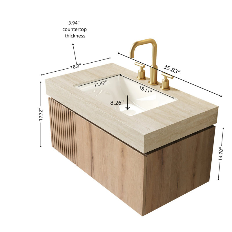 36" Bathroom Vanity and Sink