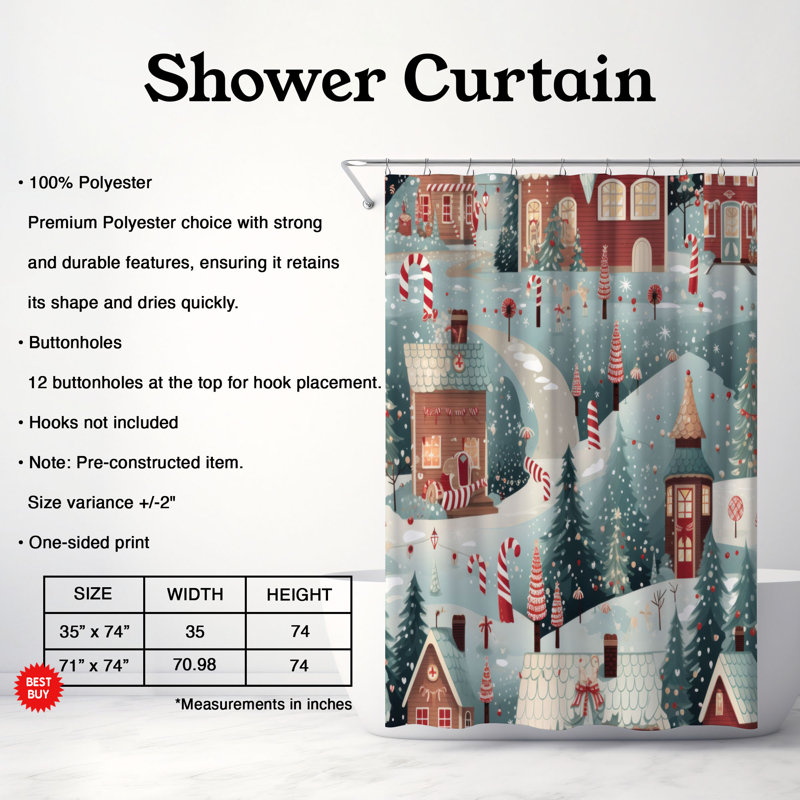 Rideau de douche Candy Walk - Premium, H 74 po x l 71 po