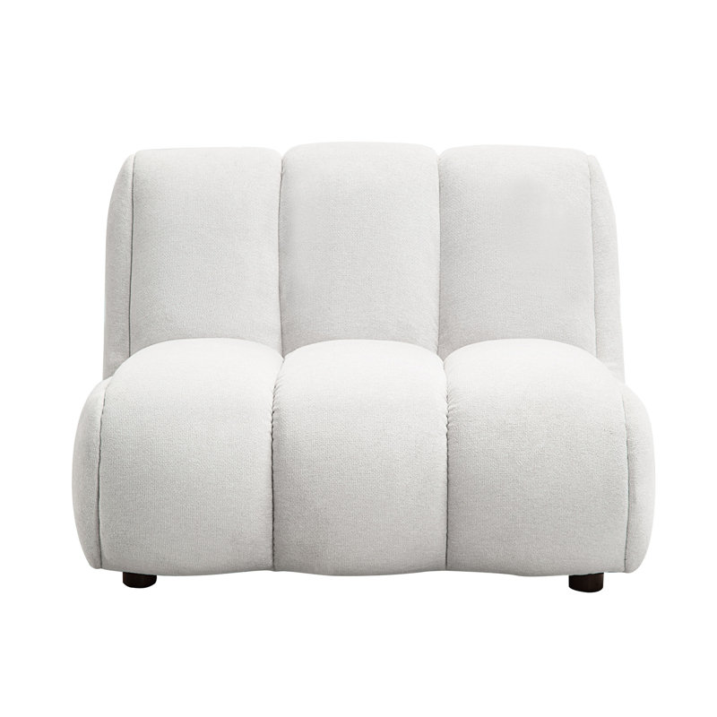 Canapé modulaire en lin blanc avec fauteuil, capacité de poids de 220 lb, mobilier de salon confortable et fauteuil