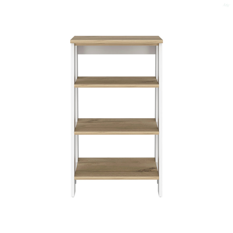 Armoire à linge, deux tablettes intérieures, deux tablettes ouvertes, une porte