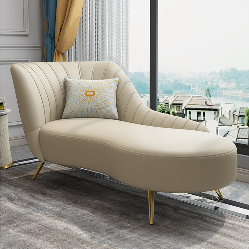 Chaise longue de loisir en cuir synthétique, Accoudoir à gauche (vu de face)