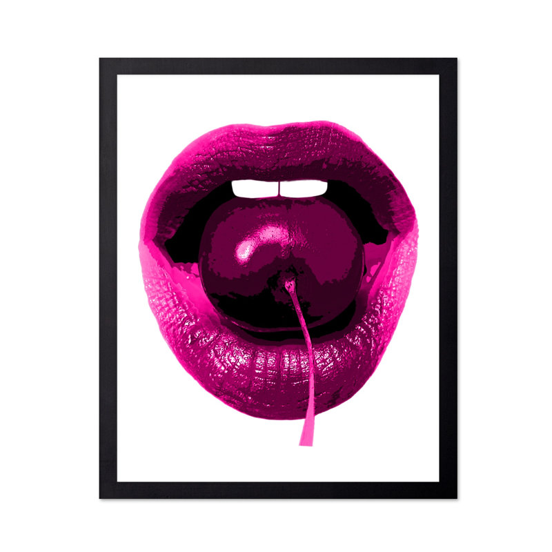 Rose cerise, Cadre noir, Affiche, H 16 po x l 20 po