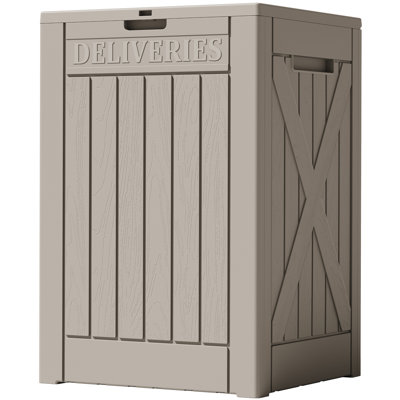 50-gallon Resin Package Delivery Box For Outside, Waterproof Storage Box With Lockable Secure