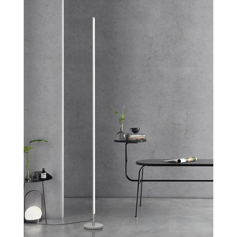 Lampe sur pied moderne et minimaliste à DEL avec télécommande - température de couleur et luminosité réglables - lampe sur pied à intensité variable pour le salon, la chambre à coucher et le bureau
