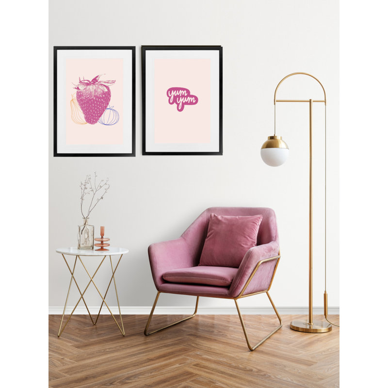 Pink Yum - impression de cadre photo unique, Noir, H 24 po x l 16 po x P 1 po