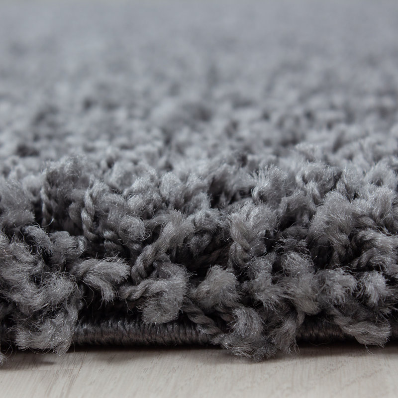 Chuck Shaggy Grey Rug, Round 120cm