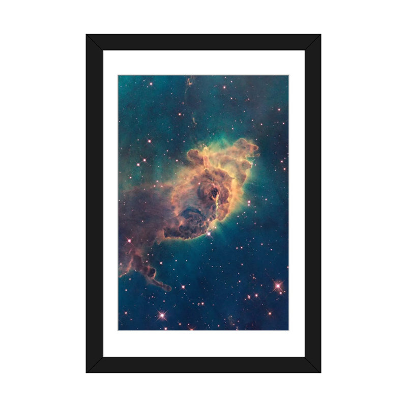 «Pilier de gaz, Carina Nebula», impression sur toile, H 24 po x l 16 po x P 1 po, Papier beaux-arts encadré noir, Blanc