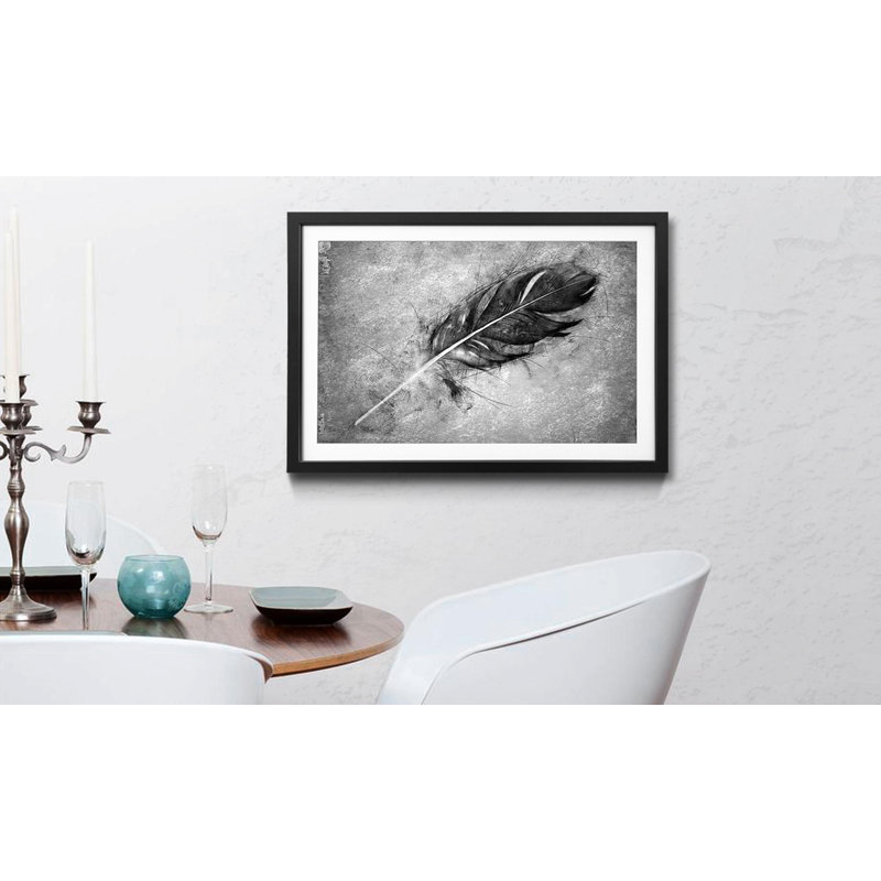 Naturdetails Beautiful Feather 1 Piece Single Picture Frame Wall Art, 64cm H x 84cm W x 2.2cm D