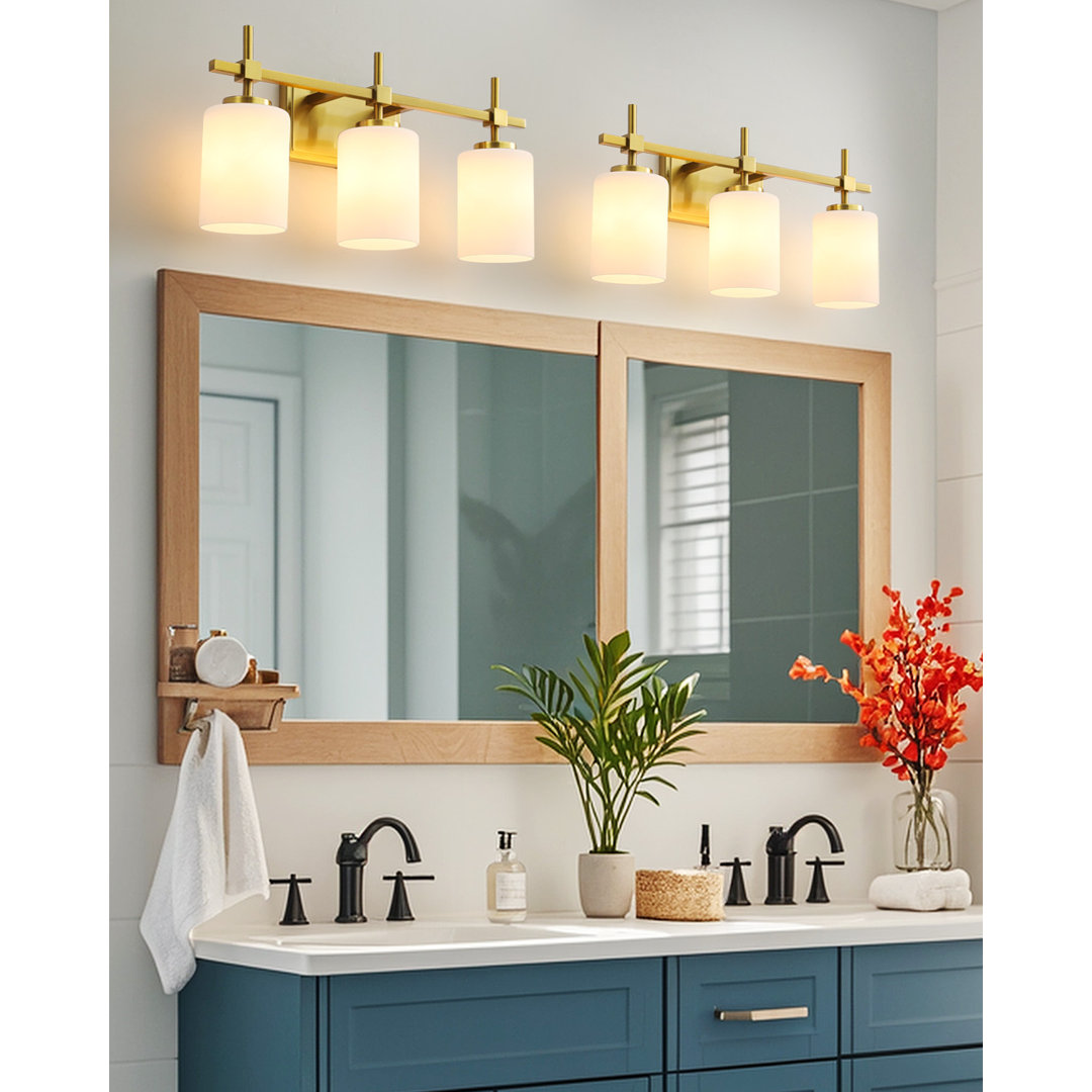 Aviara 3-Light Bathroom Vanity Light Fixture – Modern Wall Sconce for Stylish Home Décor Breakwater Bay Shade