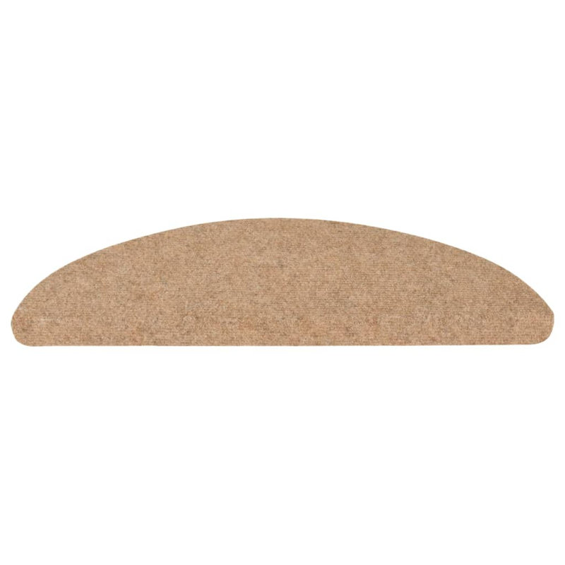 Llareli Stair Tread, Beige, Half-Round 22.5cm x 65cm