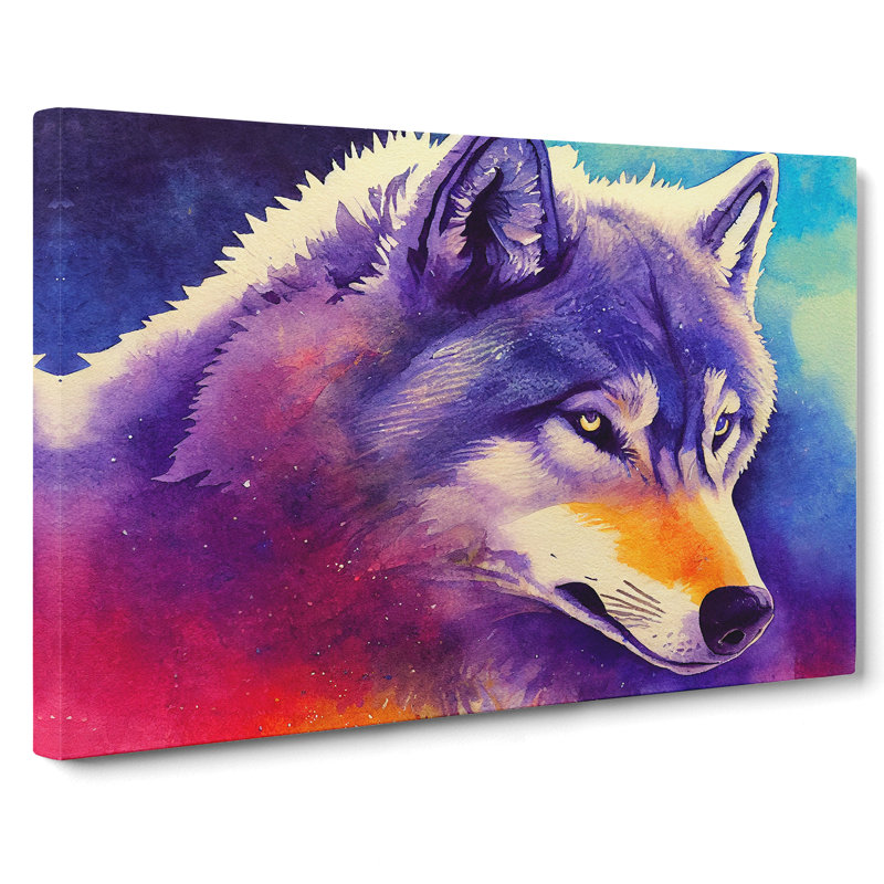 Watercolour Wolf Vol.2 Abstract - Wrapped Canvas, 35cm H x 50cm W x 3cm D