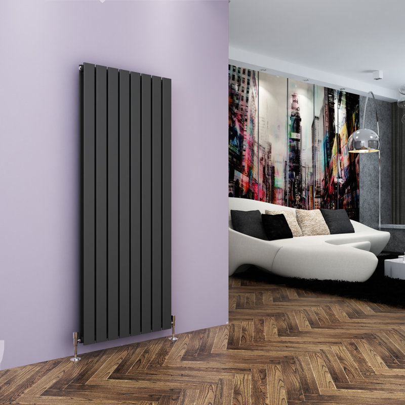 Chasity Vertical Designer Radiator, Anthracite, 160cm H x 60.8cm W x 6.1cm D, 2