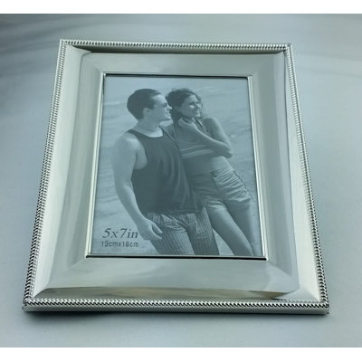 Meeks Silver Metal Beaded Picture Frame