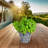 7" Round Bamboo Self-Watering Indoor/Outdoor Plant Pot-78074533