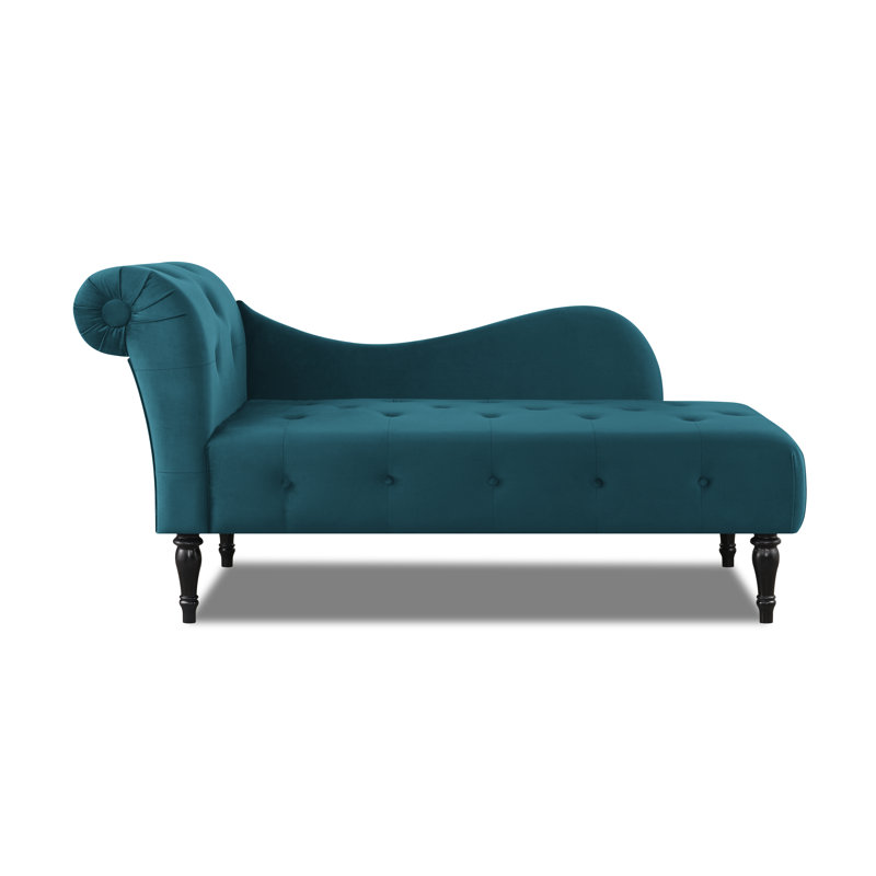 Scalise Upholstered Chaise Lounge, Teal