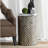 Cylindrical Garden Capiz Stool, Accent Side Table