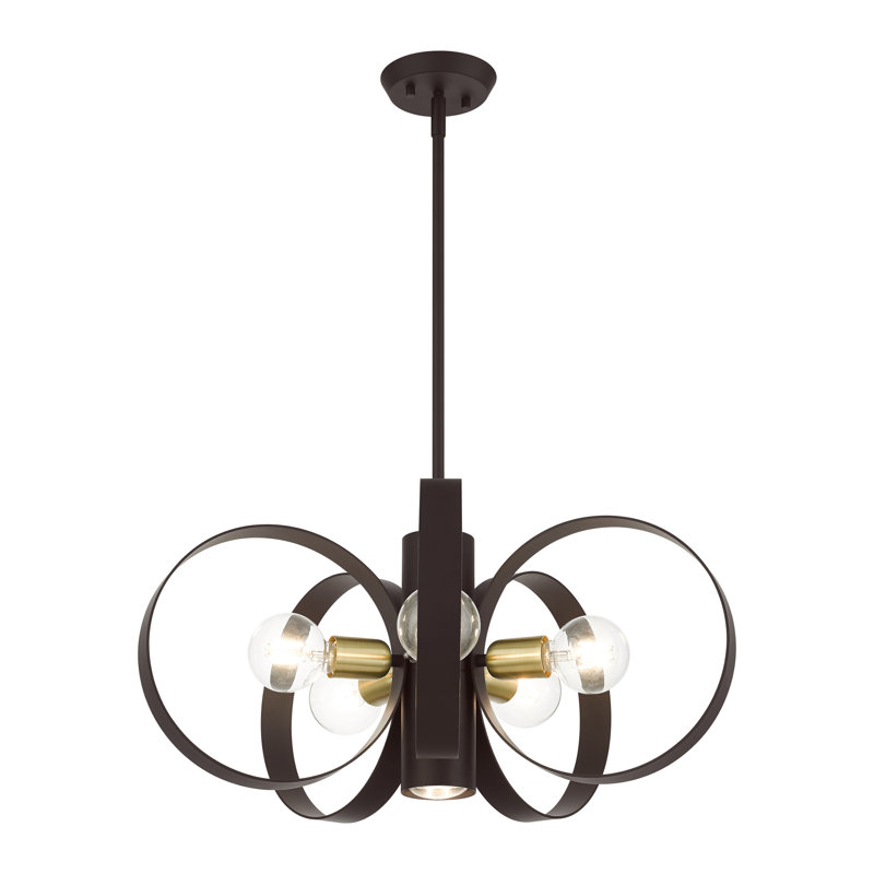 Modesto Bronze and Brass 24-Inch 6-Light Chandelier