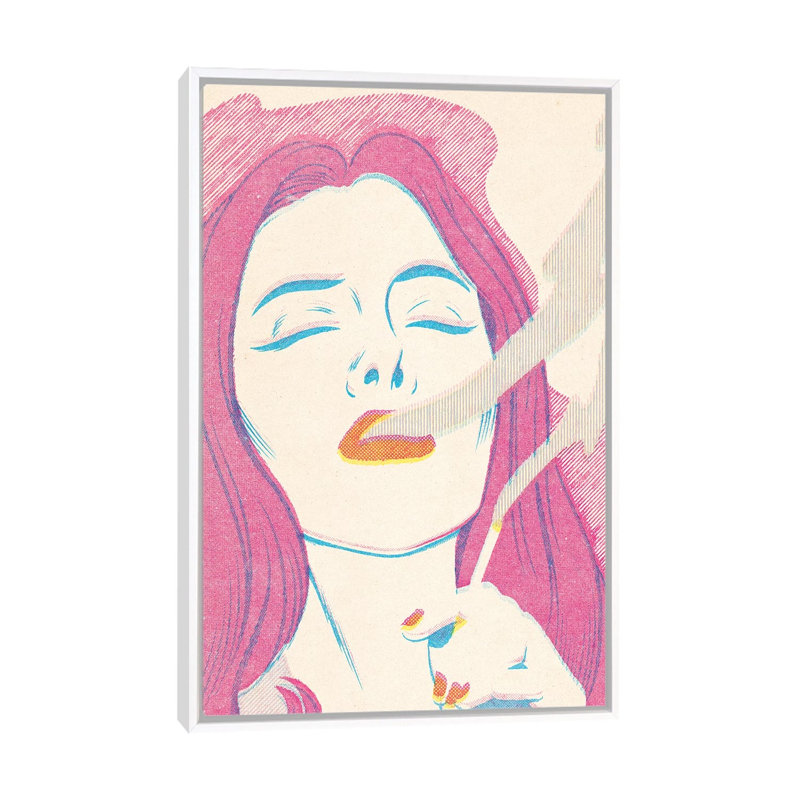 Smoke by Joseph McDermott - Print on Canvas, White Framed, 66.04 cm H x 45.72 cm W