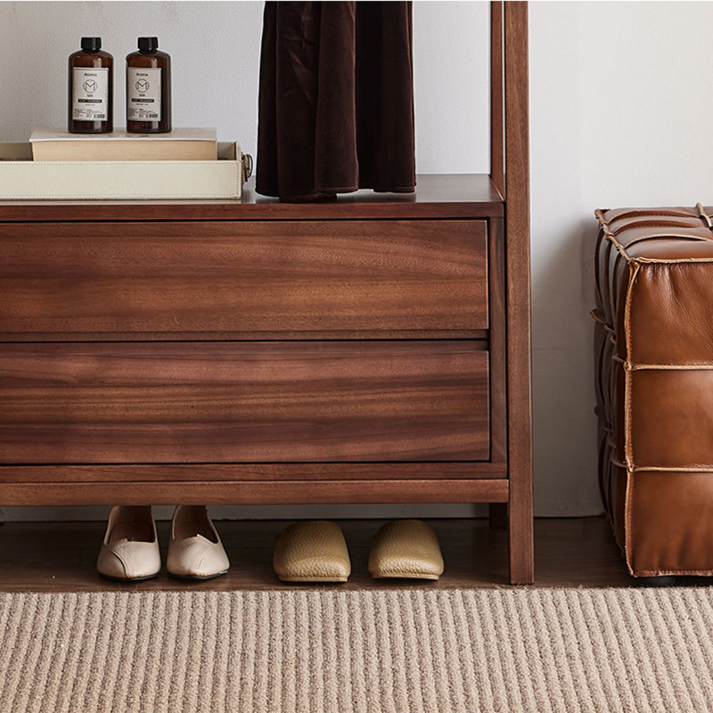 Chic Space-Saving Coat Rack with Dual Drawers