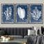 «Minimal Botanical», feuilles de la jungle bleue, art nautique corail, impression sur toile, 3 pièces-91260193-91260194