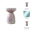 Table d'appoint ronde moderne avec base en verre artistique - Table de bout de salon étroite avec design sculptural pour maisons élégantes - 18 po, rose