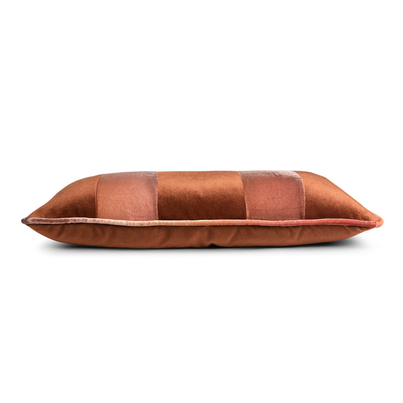 Banded Lumbar Velvet Pillow, Sunstone