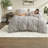 Premium Bedding Sets Queen Linen Cotton Stripe Grey For Modern Home