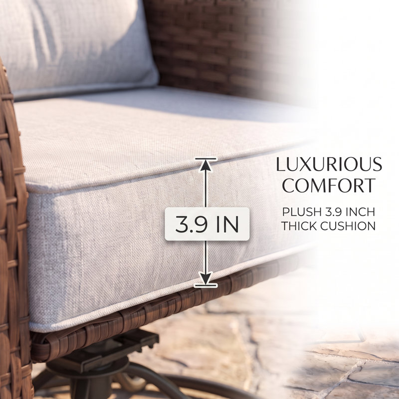 Swivel Patio Club Chair with Cushions , Gray