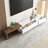 Quoint Extendable Freestanding TV Stand with 3 Spacious Drawers, Extends 71 to 100 Inches, Fits 80 Inch and Larger TVs, Premium MDF, Wear Resistant Tabletop, Interchangeable Left or Right Installation, Modern Style-1933477684