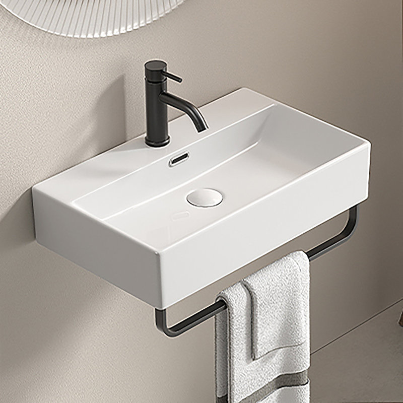 Lavabo vasque, petit lavabo vasque avec porte-serviettes pour salle de bain