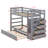 Twin Over Twin Bunk Bed With Trundle, Solid Wood Bunk Bed With 4 Storage Drawers, Staircase And Safety Guard Rail-1191462258