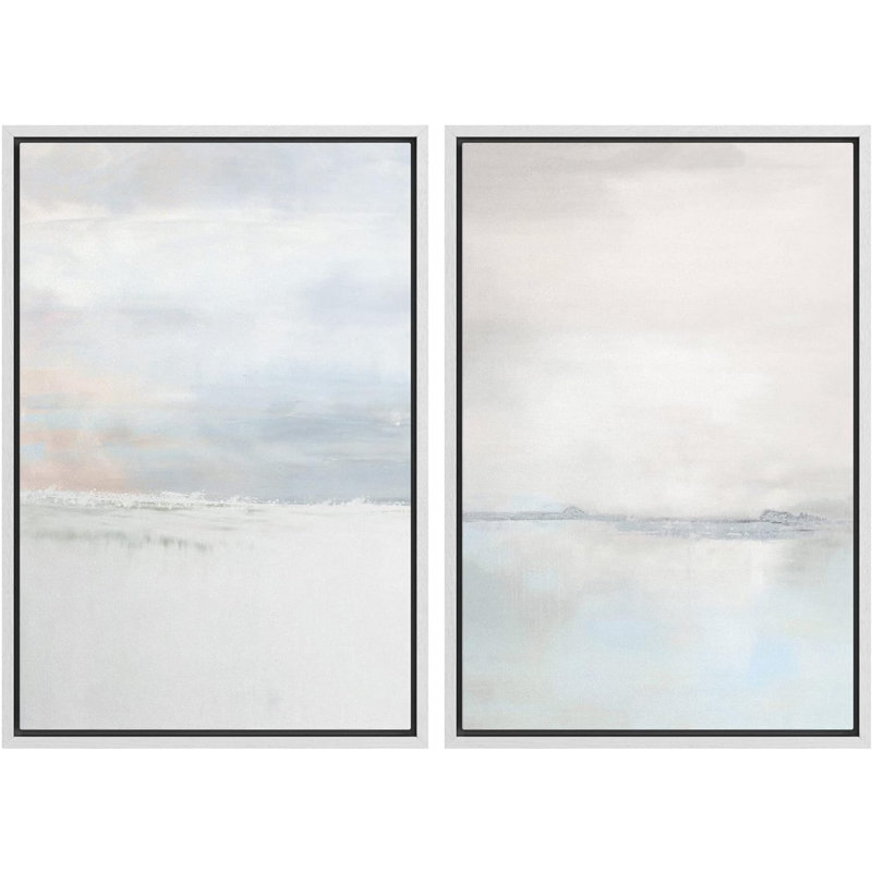 «Pastel Grey», aquarelle, paysage, formes abstraites, décoration murale minimaliste, Boho, nordique, détente, Zen, 2 pièces