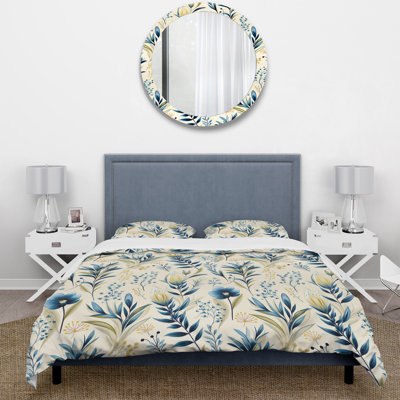 Sandy Beige Coastal Blue I Duvet Cover