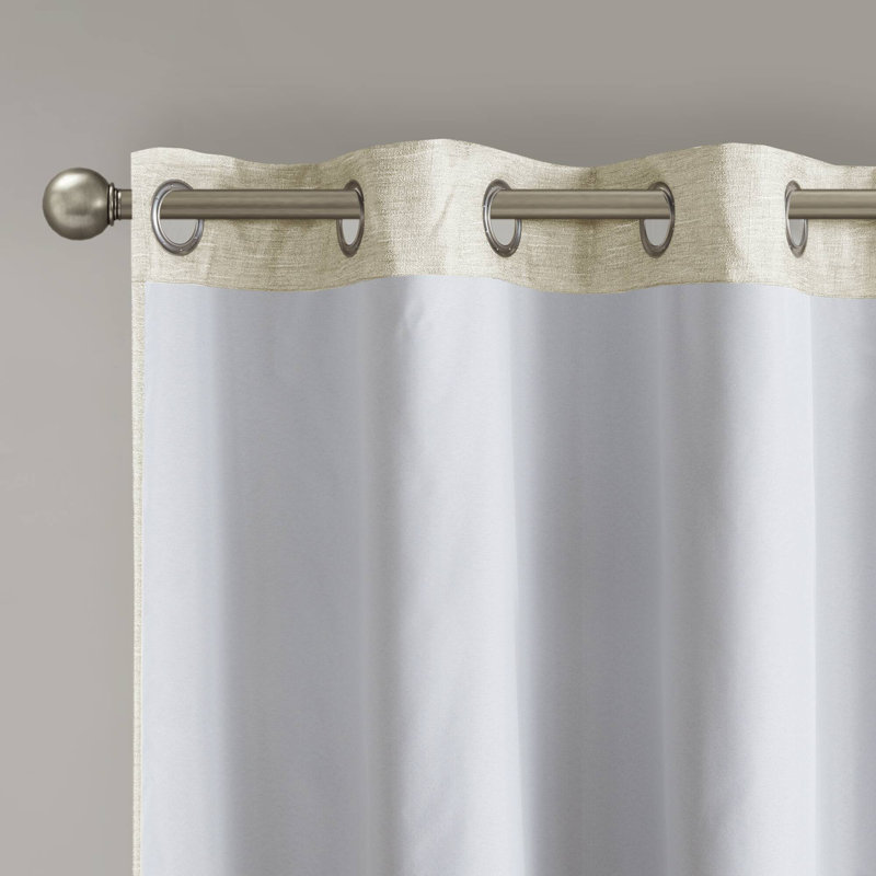 Paire de rideaux obscurcissant en soie synthétique 42 x 95 po Sashay, Ivoire ivoire, L 42 po x L 95 po