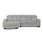 Canapé-lit en L en velours côtelé gris, rembourré avec style, assise et dossier confortables, structure en bois franc robuste, méridienne convertible, repose-pieds en forme d'arc pour canapé modulaire gris doux au toucher, modulaire, haut-764221274