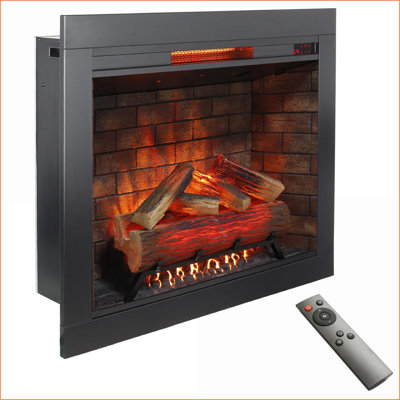 Insertion de foyer électrique d'intérieur | Western Modern de 37,8 po avec ensemble de garniture, panneau tactile et ampoule Bruit de feu crépitant | Sans évent | Espace de vie principal
