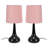 Riorita Pair of Chrome Touch Table Lamps with Fabric Shade and LED Bulbs-934045551-934045537-934045549