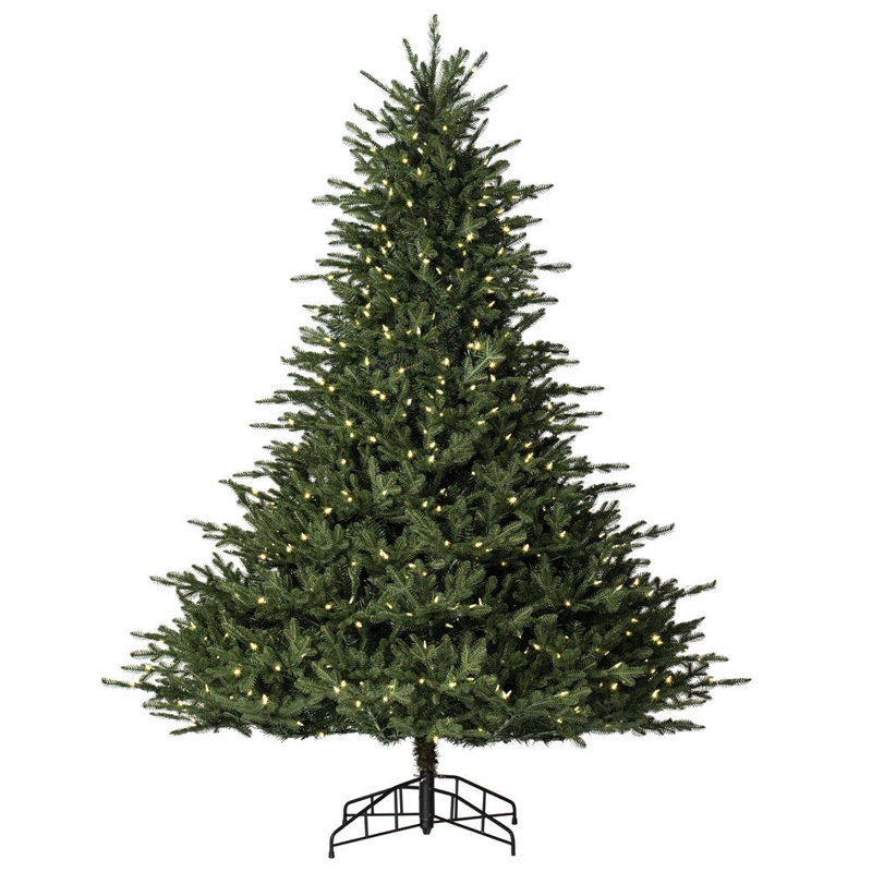 Artificial Fir Christmas Tree with Lights, 6.5', Clear/White